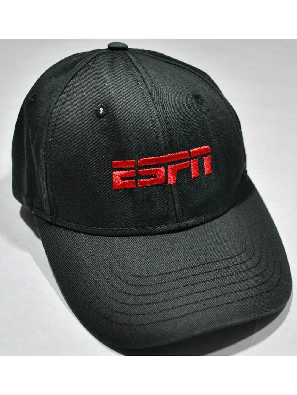 Vintage ESPN Sportscenter 90s Sports Black Strap Hat Cap
